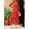 imagePRETTYGARDEN Womens Floral Maxi Dress 2025 Spring Long Sleeve V Neck Casual A Line Long Flowy Boho Party DressesFloral Orange Purple