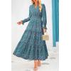 imagePRETTYGARDEN Womens Floral Maxi Dress 2025 Spring Long Sleeve V Neck Casual A Line Long Flowy Boho Party DressesFloral Purple Green