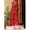 imagePRETTYGARDEN Womens Floral Maxi Dress 2025 Spring Long Sleeve V Neck Casual A Line Long Flowy Boho Party DressesFloral Red