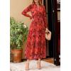 imagePRETTYGARDEN Womens Floral Maxi Dress 2025 Spring Long Sleeve V Neck Casual A Line Long Flowy Boho Party DressesFloral Red
