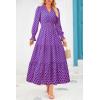 imagePRETTYGARDEN Womens Floral Maxi Dress 2025 Spring Long Sleeve V Neck Casual A Line Long Flowy Boho Party DressesPlaid Blue Pink