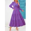 imagePRETTYGARDEN Womens Floral Maxi Dress 2025 Spring Long Sleeve V Neck Casual A Line Long Flowy Boho Party DressesPlaid Blue Pink