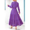 imagePRETTYGARDEN Womens Floral Maxi Dress 2025 Spring Long Sleeve V Neck Casual A Line Long Flowy Boho Party DressesPlaid Blue Pink