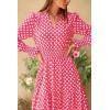 imagePRETTYGARDEN Womens Floral Maxi Dress 2025 Spring Long Sleeve V Neck Casual A Line Long Flowy Boho Party DressesPlaid Pink