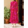 imagePRETTYGARDEN Womens Floral Maxi Dress 2025 Spring Long Sleeve V Neck Casual A Line Long Flowy Boho Party DressesRed Big Floral