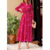 imagePRETTYGARDEN Womens Floral Maxi Dress 2025 Spring Long Sleeve V Neck Casual A Line Long Flowy Boho Party DressesRed Big Floral