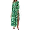 imagePRETTYGARDEN Womens Floral Maxi Dress 2025 Spring Long Sleeve V Neck Casual A Line Long Flowy Boho Party DressesGreen
