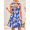 imagePRETTYGARDEN Womens 2025 Summer Boho Floral Mini Dress Sleeveless Backless Short Wedding Guest Beach Vacation SundressesFloral Blue Beige