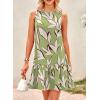 imagePRETTYGARDEN Womens 2025 Summer Boho Floral Mini Dress Sleeveless Backless Short Wedding Guest Beach Vacation SundressesFloral Grass Green Beige