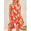 imagePRETTYGARDEN Womens 2025 Summer Boho Floral Mini Dress Sleeveless Backless Short Wedding Guest Beach Vacation SundressesFloral Orange Beige