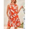 imagePRETTYGARDEN Womens 2025 Summer Boho Floral Mini Dress Sleeveless Backless Short Wedding Guest Beach Vacation SundressesFloral Orange Beige