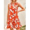 imagePRETTYGARDEN Womens 2025 Summer Boho Floral Mini Dress Sleeveless Backless Short Wedding Guest Beach Vacation SundressesFloral Orange Beige