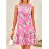 imagePRETTYGARDEN Womens 2025 Summer Boho Floral Mini Dress Sleeveless Backless Short Wedding Guest Beach Vacation SundressesFloral Pink Beige
