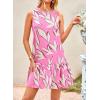imagePRETTYGARDEN Womens 2025 Summer Boho Floral Mini Dress Sleeveless Backless Short Wedding Guest Beach Vacation SundressesFloral Pink Beige