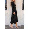 imagePRETTYGARDEN Womens Fall Spring Midi Dress Long Sleeve Floral Smocked Elegant Wedding Guest Long Flowy Dresses with PocketsBlack