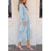 imagePRETTYGARDEN Womens Fall Spring Midi Dress Long Sleeve Floral Smocked Elegant Wedding Guest Long Flowy Dresses with PocketsLight Blue