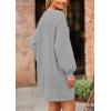 imagePRETTYGARDEN Womens Winter Pullover Sweaters Long Lantern Sleeve Crewneck Chunky Knit Slouchy Oversized Sweater DressGrey