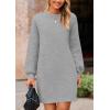 imagePRETTYGARDEN Womens Winter Pullover Sweaters Long Lantern Sleeve Crewneck Chunky Knit Slouchy Oversized Sweater DressGrey