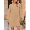 imagePRETTYGARDEN Womens Winter Pullover Sweaters Long Lantern Sleeve Crewneck Chunky Knit Slouchy Oversized Sweater DressKhaki