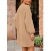 imagePRETTYGARDEN Womens Winter Pullover Sweaters Long Lantern Sleeve Crewneck Chunky Knit Slouchy Oversized Sweater DressKhaki