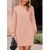 imagePRETTYGARDEN Womens Winter Pullover Sweaters Long Lantern Sleeve Crewneck Chunky Knit Slouchy Oversized Sweater DressPink