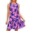 imagePRETTYGARDEN Womens 2025 Summer Boho Floral Mini Dress Sleeveless Backless Short Wedding Guest Beach Vacation SundressesFloral Pink Blue