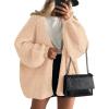 imagePRETTYGARDEN Womens Oversized Cardigan Sweaters 2025 Fall Long Lantern Sleeve Knit Open Front Lightweight SweaterApricot