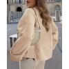 imagePRETTYGARDEN Womens Fall Oversized Sweaters Casual Crewneck Pullover Long Sleeve Fuzzy Chunky Knit Tops BlouseApricot