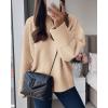 imagePRETTYGARDEN Womens Fall Oversized Sweaters Casual Crewneck Pullover Long Sleeve Fuzzy Chunky Knit Tops BlouseApricot