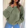 imagePRETTYGARDEN Womens Fall Oversized Sweaters Casual Crewneck Pullover Long Sleeve Fuzzy Chunky Knit Tops BlouseBlack