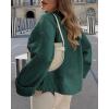 imagePRETTYGARDEN Womens Fall Oversized Sweaters Casual Crewneck Pullover Long Sleeve Fuzzy Chunky Knit Tops BlouseDark Green