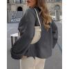 imagePRETTYGARDEN Womens Fall Oversized Sweaters Casual Crewneck Pullover Long Sleeve Fuzzy Chunky Knit Tops BlouseDark Grey