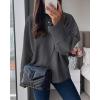 imagePRETTYGARDEN Womens Fall Oversized Sweaters Casual Crewneck Pullover Long Sleeve Fuzzy Chunky Knit Tops BlouseDark Grey