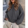imagePRETTYGARDEN Womens Fall Oversized Sweaters Casual Crewneck Pullover Long Sleeve Fuzzy Chunky Knit Tops BlouseDark Grey