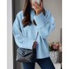imagePRETTYGARDEN Womens Fall Oversized Sweaters Casual Crewneck Pullover Long Sleeve Fuzzy Chunky Knit Tops BlouseLight Blue