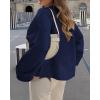 imagePRETTYGARDEN Womens Fall Oversized Sweaters Casual Crewneck Pullover Long Sleeve Fuzzy Chunky Knit Tops BlouseNavy