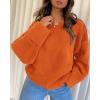 imagePRETTYGARDEN Womens Fall Oversized Sweaters Casual Crewneck Pullover Long Sleeve Fuzzy Chunky Knit Tops BlouseOrange
