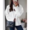 imagePRETTYGARDEN Womens Fall Oversized Sweaters Casual Crewneck Pullover Long Sleeve Fuzzy Chunky Knit Tops BlouseWhite