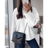 imagePRETTYGARDEN Womens Fall Oversized Sweaters Casual Crewneck Pullover Long Sleeve Fuzzy Chunky Knit Tops BlouseWhite