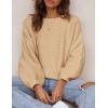 imagePRETTYGARDEN Womens Fall Sweaters 2025 Casual Loose Crewneck Ribbed Long Sleeve Top Knit Pullover SweaterApricot