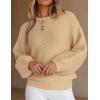imagePRETTYGARDEN Womens Fall Sweaters 2025 Casual Loose Crewneck Ribbed Long Sleeve Top Knit Pullover SweaterApricot