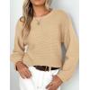 imagePRETTYGARDEN Womens Fall Sweaters 2025 Casual Loose Crewneck Ribbed Long Sleeve Top Knit Pullover SweaterApricot