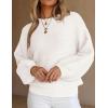 imagePRETTYGARDEN Womens Fall Sweaters 2025 Casual Loose Crewneck Ribbed Long Sleeve Top Knit Pullover SweaterBeige White