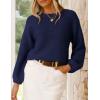 imagePRETTYGARDEN Womens Fall Sweaters 2025 Casual Loose Crewneck Ribbed Long Sleeve Top Knit Pullover SweaterDark Blue