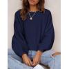 imagePRETTYGARDEN Womens Fall Sweaters 2025 Casual Loose Crewneck Ribbed Long Sleeve Top Knit Pullover SweaterDark Blue
