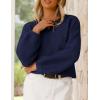 imagePRETTYGARDEN Womens Fall Sweaters 2025 Casual Loose Crewneck Ribbed Long Sleeve Top Knit Pullover SweaterDark Blue