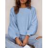 imagePRETTYGARDEN Womens Fall Sweaters 2025 Casual Loose Crewneck Ribbed Long Sleeve Top Knit Pullover SweaterSky Blue