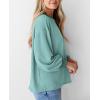 imagePRETTYGARDEN Womens Long Sleeve Tee Shirts Spring Fall Trendy Clothes Casual Loose Crewneck Ribbed Blouse Tunic TopsBean Green