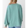 imagePRETTYGARDEN Womens Long Sleeve Tee Shirts Spring Fall Trendy Clothes Casual Loose Crewneck Ribbed Blouse Tunic TopsBean Green