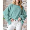 imagePRETTYGARDEN Womens Long Sleeve Tee Shirts Spring Fall Trendy Clothes Casual Loose Crewneck Ribbed Blouse Tunic TopsBean Green